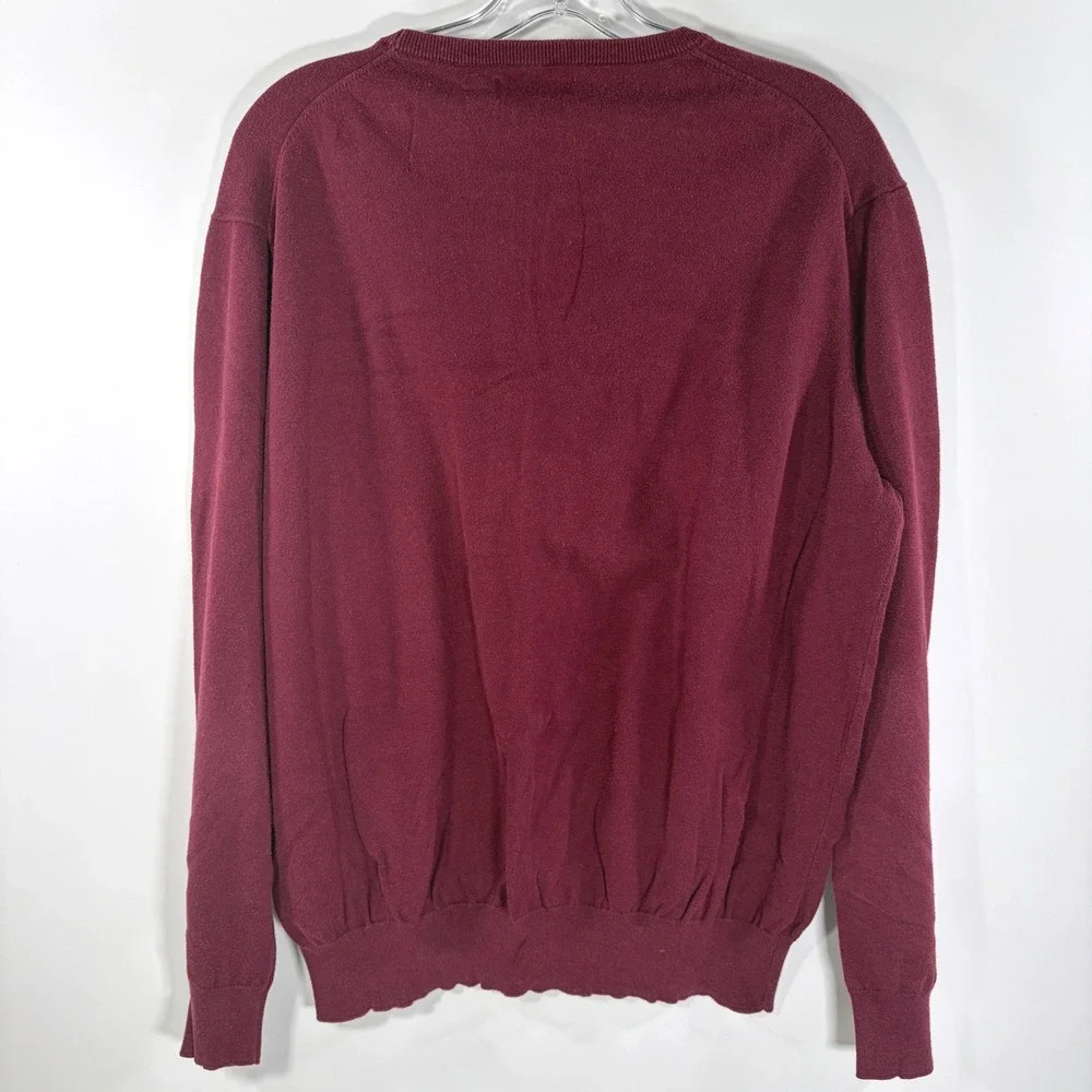 Polo Ralph Lauren Sweater Mens Large Pima Cotton Crewneck Burgundy Red